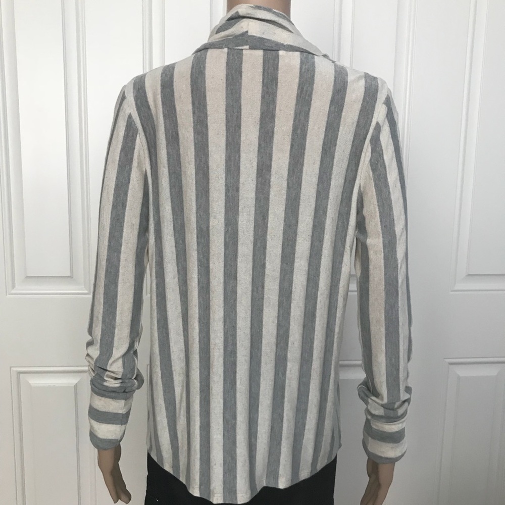 C.Z. Falconer Open Front Stripe Waterfall Cardigan - image 4